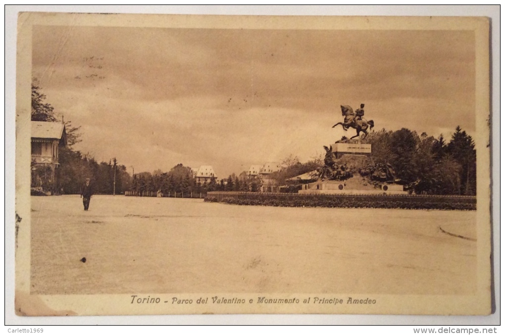 Torino Parco Del Valentino E Monumento Al Principe Amedeo Spedita Nel '39 F.p. - Parks & Gardens