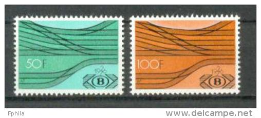 1976 BELGIUM 50TH YEAR OF RAILWAYS MICHEL: EP353-354 MNH ** - Postfris