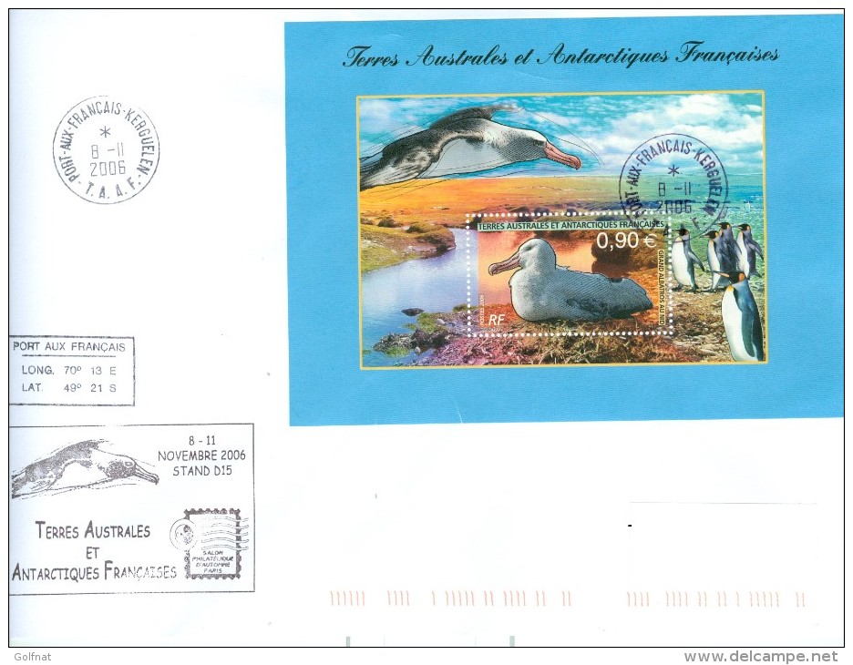 TAAF LETTRE BLOC ALBATROS PORT AUX FRANCAIS 8/11/2006 - Lettres & Documents