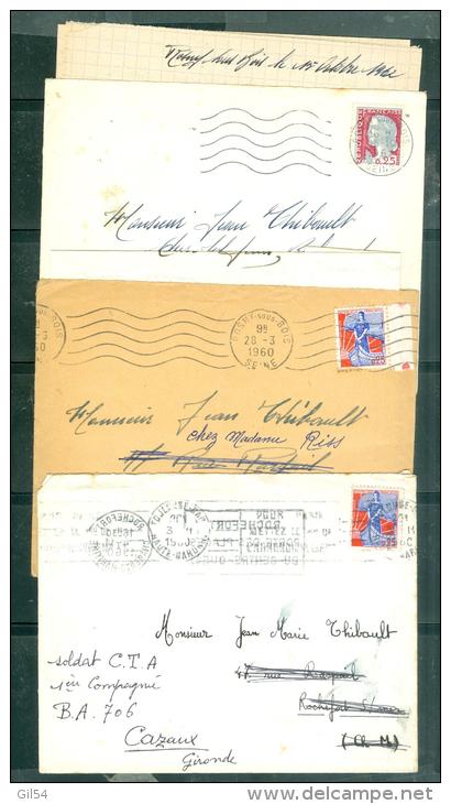 Lot De 40 Lac, Correspondances D'un Soldat Français 1960/1962, Quelques Lettres Avec Cachets AFN  Aoa20 - Guerre D'Algérie