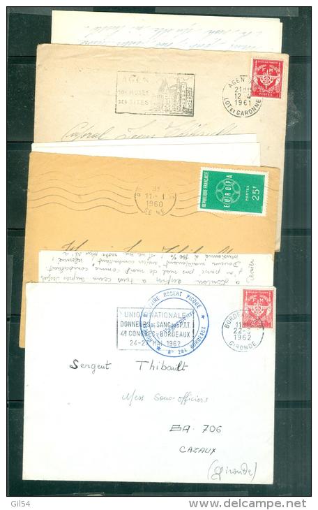 lot de 40 lac, correspondances d'un soldat français 1960/1962, quelques lettres avec cachets AFN  aoa20