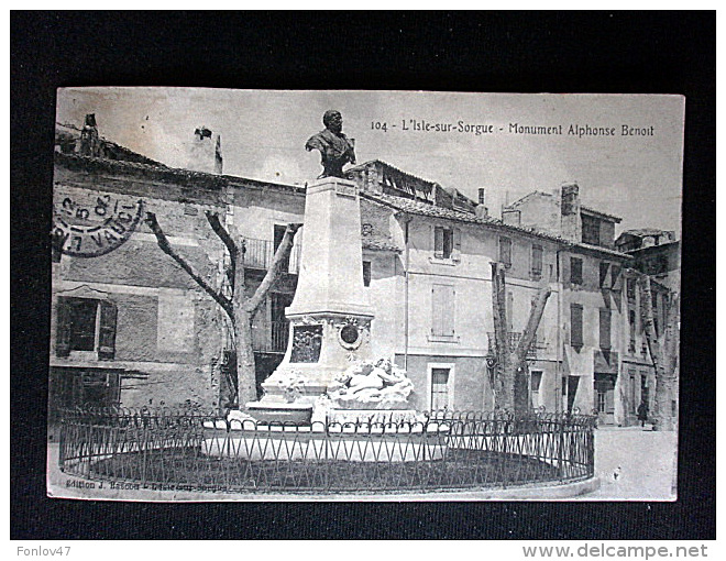 L'ISLE SUR SORGUE MONUMENT ALPHONSE BENOIT - L'Isle Sur Sorgue