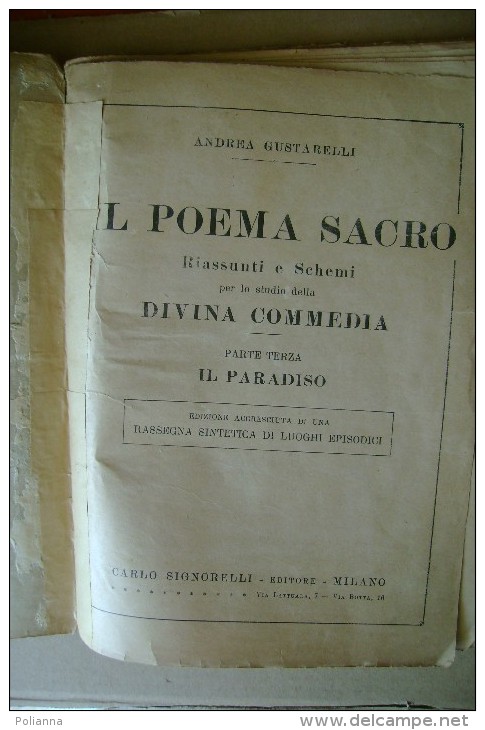 PCO/7 Andrea Gustarelli IL POEMA SACRO - DIVINA COMMEDIA - IL PARADISO Signorelli 1938 - Old