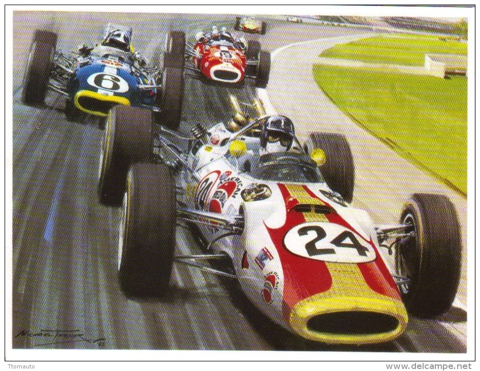 Indianapolis 500 1966  -  Graham Hill  -  Lola-Ford   - Artwork By Michael Turner - CP - IndyCar