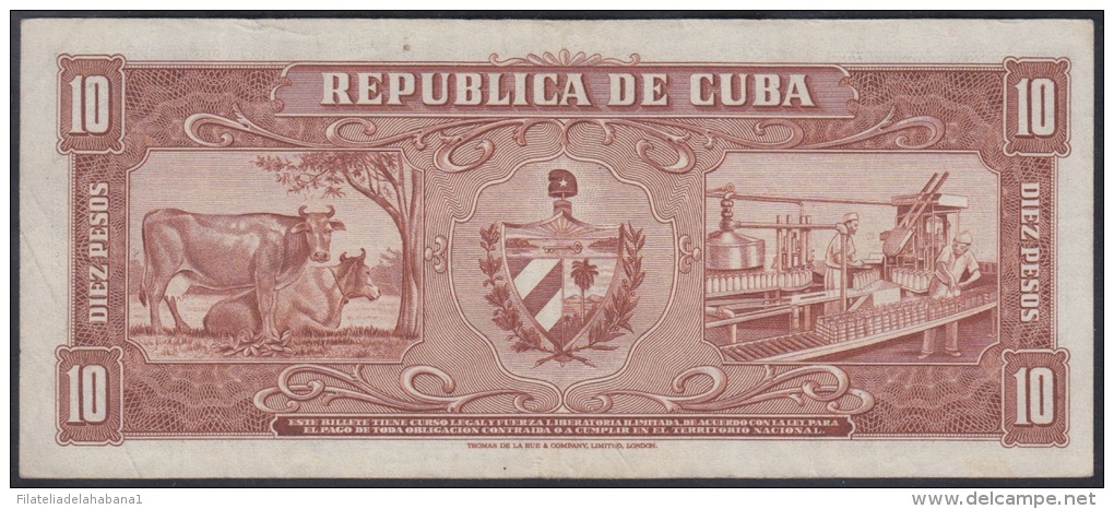 1958-BK-29 CUBA 1958 BANCO NACIONAL DE CUBA 10$ CARLOS MANUEL DE CESPEDES UNC. - Cuba