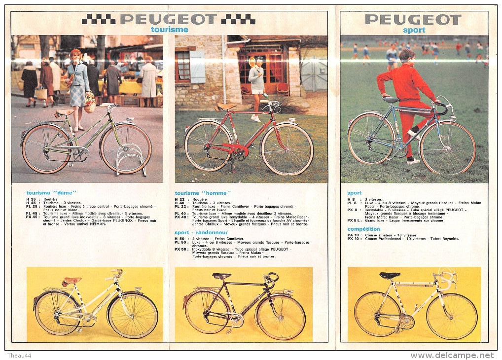 ¤¤  -  Dépliant Publicitaire De La Marque " PEUGEOT "  -  Coureur Cycliste " Tom SIMPSON " ,  Vélos  -  ¤¤ - Cycling