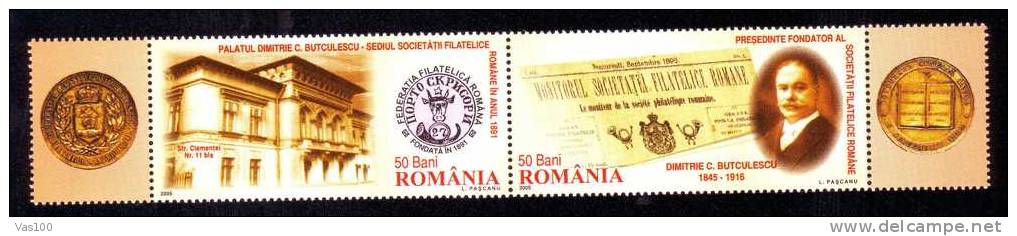 C. Butculeascu 2006 Stamps In Pair + Labels.Extra Price Face Value.Romania. - Unused Stamps