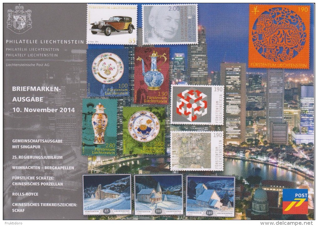 Liechtenstein Brochure 2014 November - Chinese Porcelain - Rolls-Royce - Lunar New Year - Christmas: Chapels - Otros & Sin Clasificación