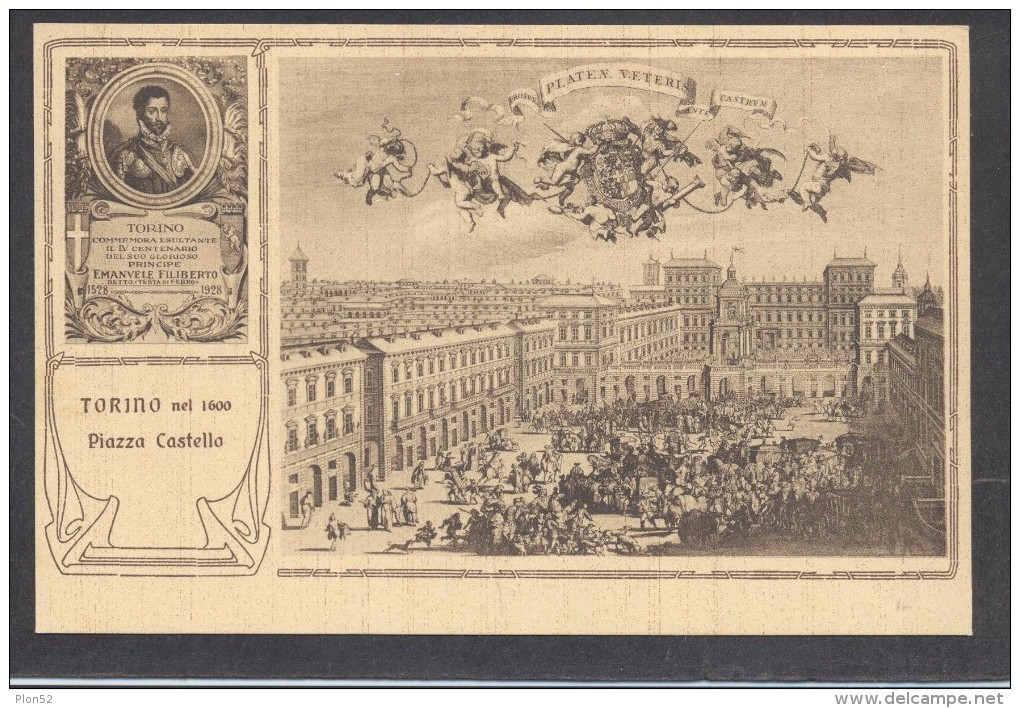 9379-TORINO NEL 1600-PIAZZA CASTELLO-FESTE COMMEMORATIVE TORINESI-1928-FP - Expositions