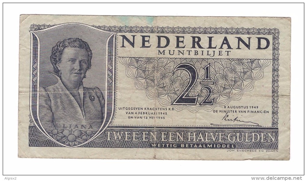 Nederland 2,5 Gulden 1943 - Autres & Non Classés