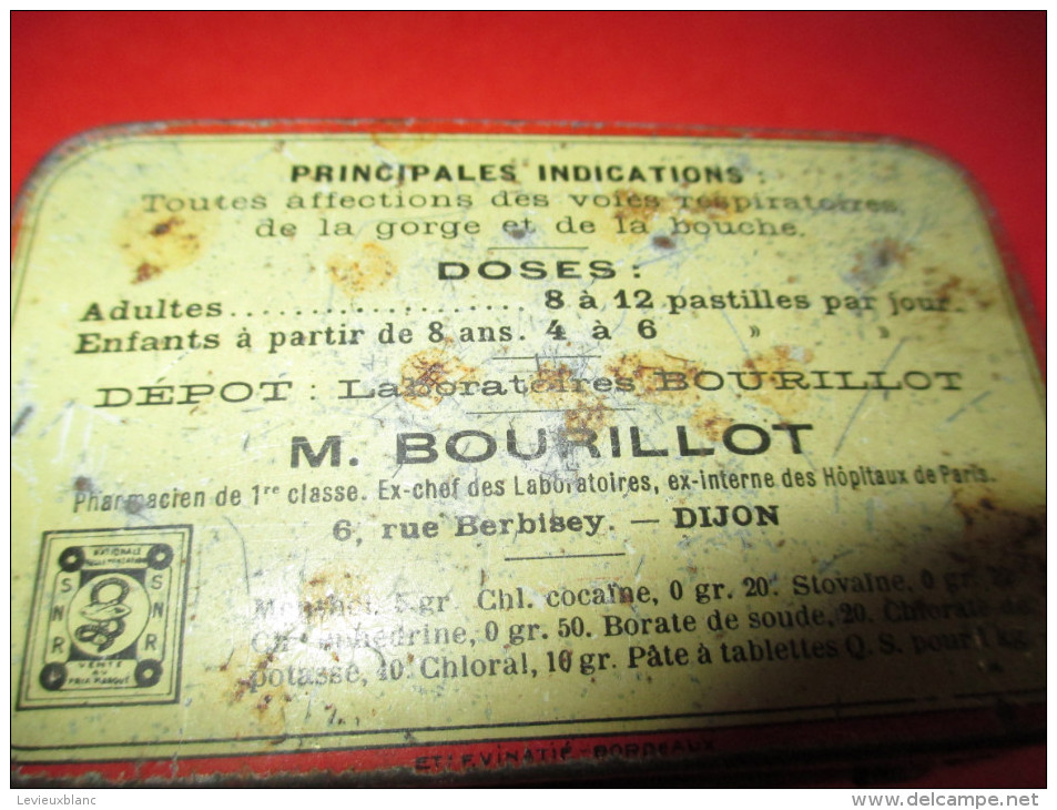 Boite Métallique à Pastilles/ODOCHLORALINE/Laboratoires BOURILLOT/Dijon//vers 1930-1940    BFPP37 - Dosen