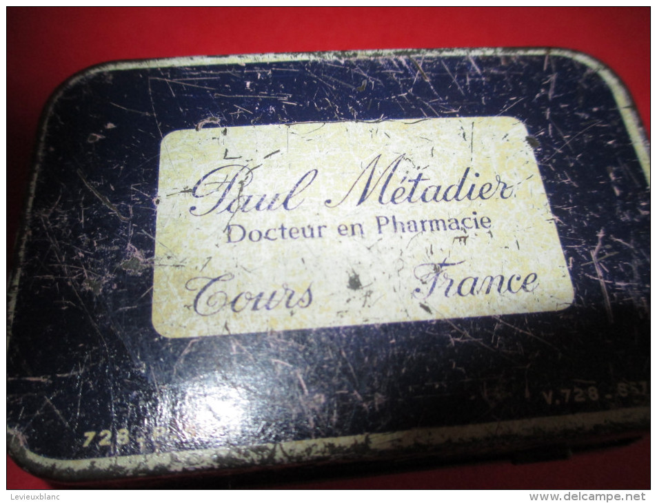 Boite Métallique à Cachets/Paul METADIER/Docteur En Pharmacie/TOURS/France/vers 1950-55  BFPP38 - Boîtes