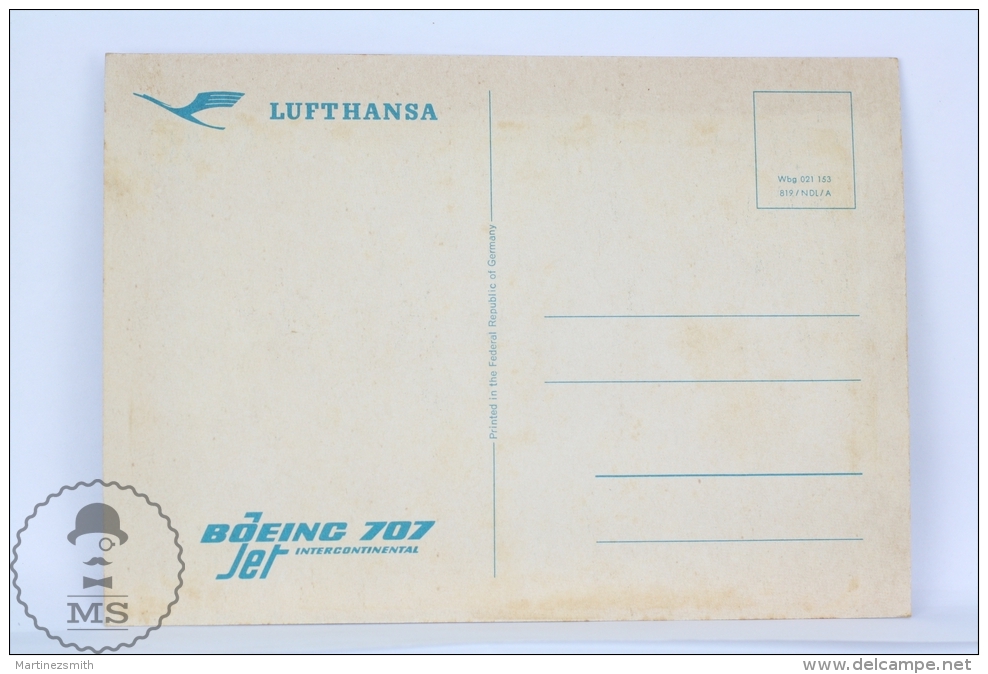 Lufthansa Airlines Advertising Postcard - Boeing 707 Jet  Airship/ Airplane - Dirigibili