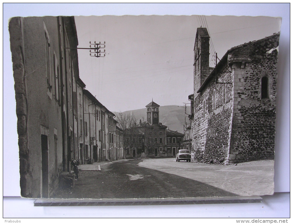 ALBA LA ROMAINE (07) - EGLISE ST ANDRE ET LA MAIRIE - AUTOMOBILE - Other & Unclassified