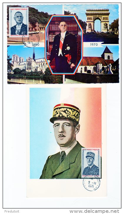 CM - SAINT PIERRE ET MIQUELON - N°419/420 - Général De Gaulle - Cartes-maximum