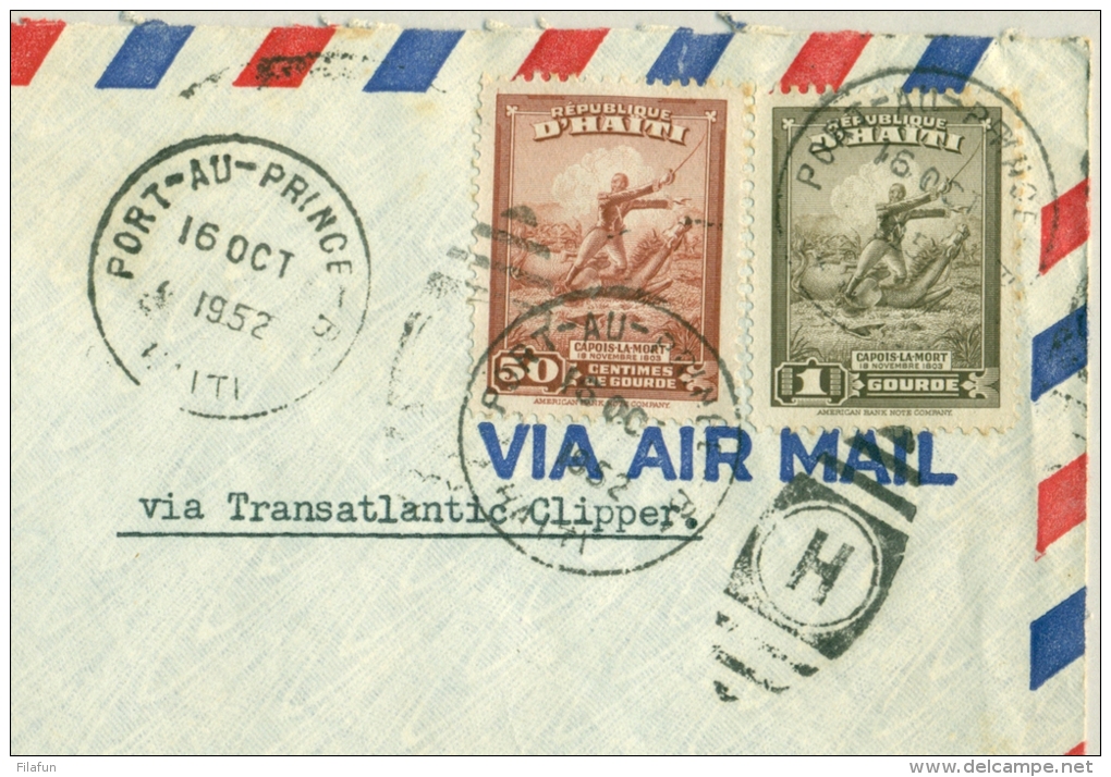 Haiti - 1952 - Commercial Cover "via Transatlantic Clipper" To Groningen/NL - Haïti