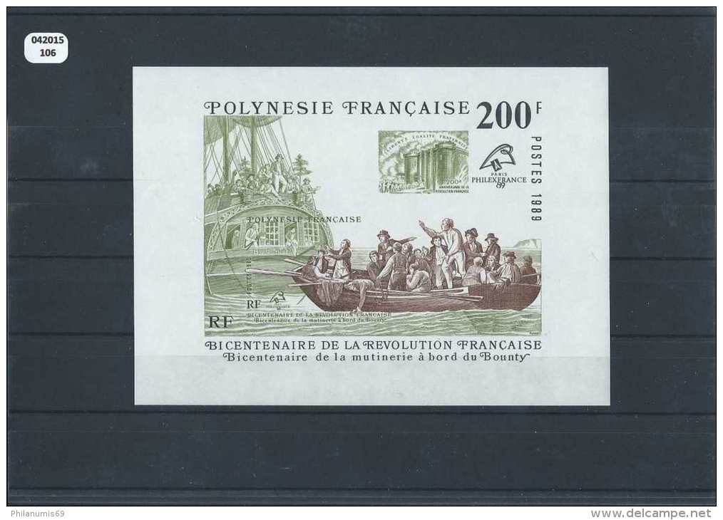 POLYNESIE 1989 - YT BF N° 15 NEUF SANS CHARNIERE ** (MNH) GOMME D'ORIGINE LUXE - Hojas Y Bloques