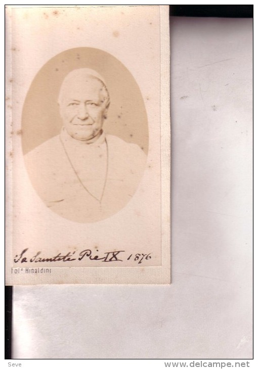 ROME Pape PIE IX En 1876 Par Augusto BINALDINI Roma Photo CDV - Antiche (ante 1900)