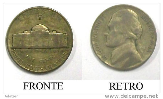 U Moneta Coin Coins USA 1943 S Monticello Five Cents - Altri & Non Classificati