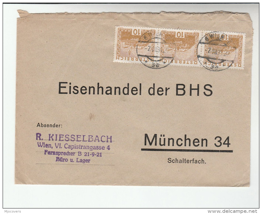 1931  AUSTRIA COVER  3x 10g Stamps To Germany - Covers & Documents