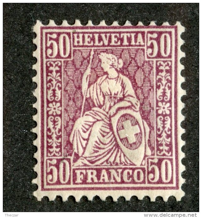 6250  Swiss 1867  Michel #35 *  Cat.€55. - Offers Welcome! - Nuovi