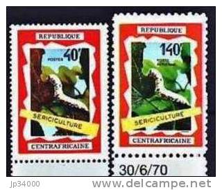 CENTRAFRIQUE Papillons + Sericulture, Butterflies, Mariposas Yvert 131 + Pa 86. ** MNH - Autres & Non Classés