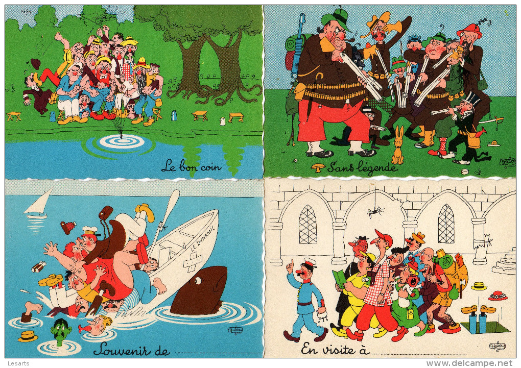 10 CPSM(4 Doubles).Illustrateur DUBOUT.Les Editions Du Moulin.Voir Scans. - Dubout