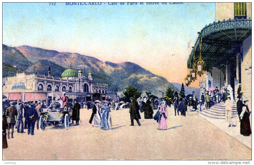 Monte Carlo. Café De Paris Et Entrée Du Casino - Cafes & Restaurants