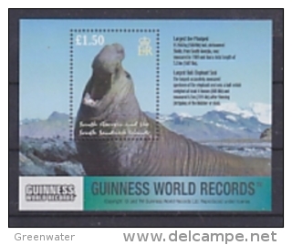 South Georgia 2002 Guinness World Records / Largest Bull Elephant Seal M/s ** Mnh (20627F) - Georgia Del Sud