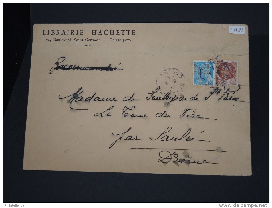 FRANCE- DETAILLONS COLLECTION   PERFORATION  "LH" SUR PETAIN/MERCURE   SUR LETTRE COMMERCIALE  LOT 4888 - Autres & Non Classés