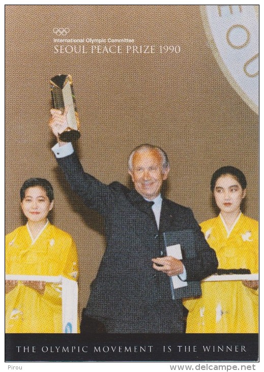 JUAN ANTONIO SAMARANCH Président Du C I O " 1er Recipient Of The SEOUL PEACE PRIZE 1990 " - Olympic Games