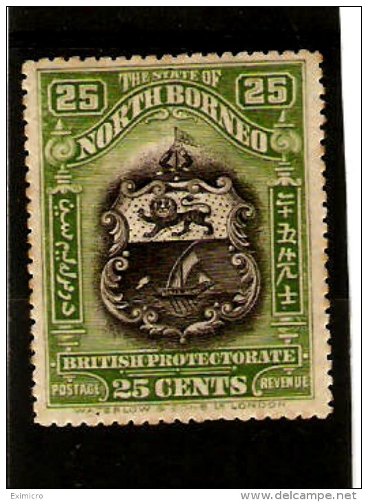 NORTH BORNEO 1911 25c  SG 178 PERF 13½ - 14  MOUNTED MINT Cat £22 - Noord Borneo (...-1963)