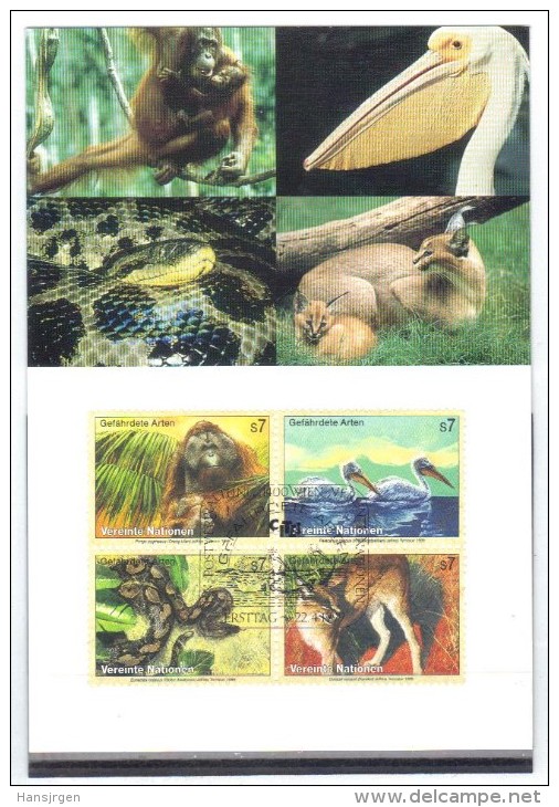 RTY119 UNO WIEN  1999  MICHL NR.  287/90  MAXIMUM-MAXI CARD N° 61 - Maximumkarten