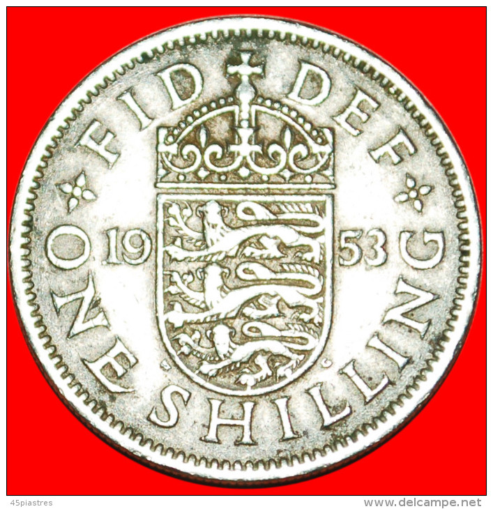 * ENGLISH CREST 2+A GREAT BRITAIN  1 SHILLING 1953 CORONATION OF ELIZABETH II (1953-2022)! LOW START  NO RESERVE! - I. 1 Shilling