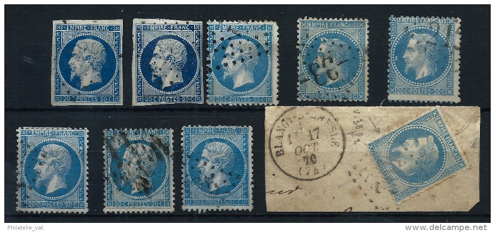 FRANCE-  LOT DE 9 VALEURS  N° 14,22 Et 29 AVEC DIVERSES VARIETES A ETUDIER  QUALITE ETAS DIVERS  LOT P2972 - Autres & Non Classés