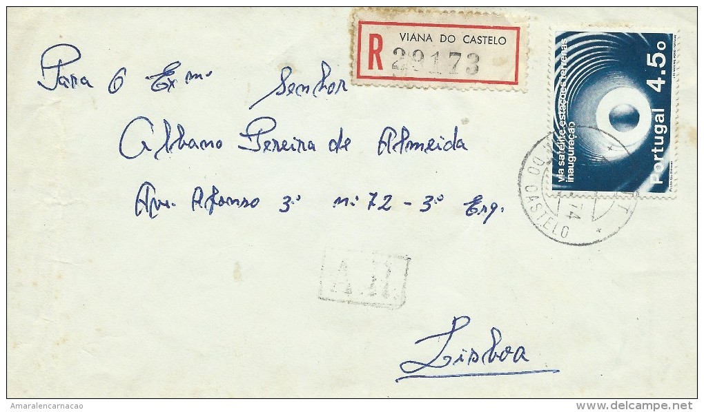 TIMBRES - STAMPS - LETTRE RECOMMANDÉE - MARCOPHILIE - PORTUGAL - COMMUNICATION VIA SATELLITE - CACHET  VIANA DO CAST - Lettres & Documents