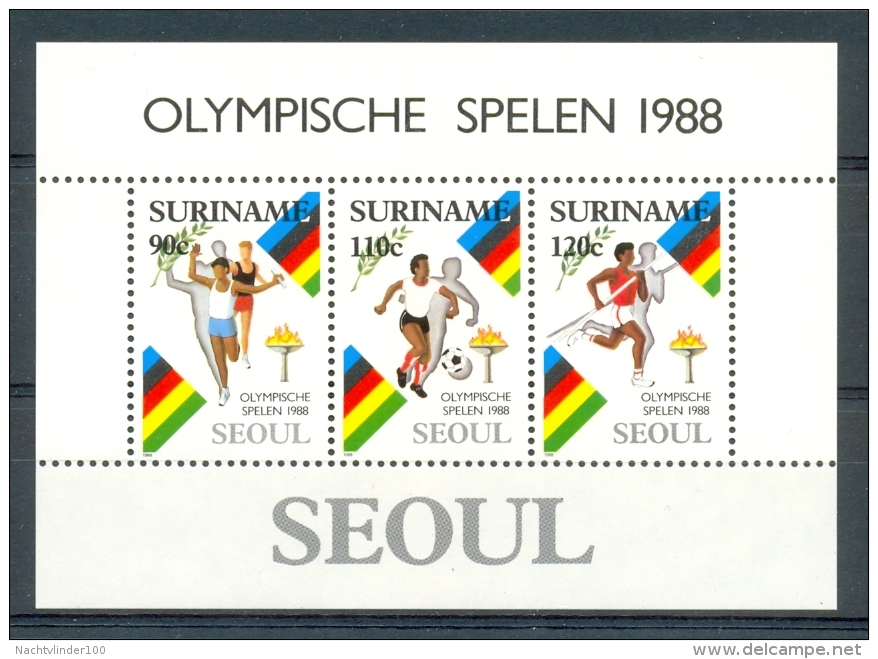 Mwb0591 SPORT OLYMPISCHE SPELEN VOETBAL HOOGSPRINGEN SOCCER FOOTBALL OLYMPIC GAMES SEOUL SURINAME 1988 PF/MNH - Zomer 1984: Los Angeles