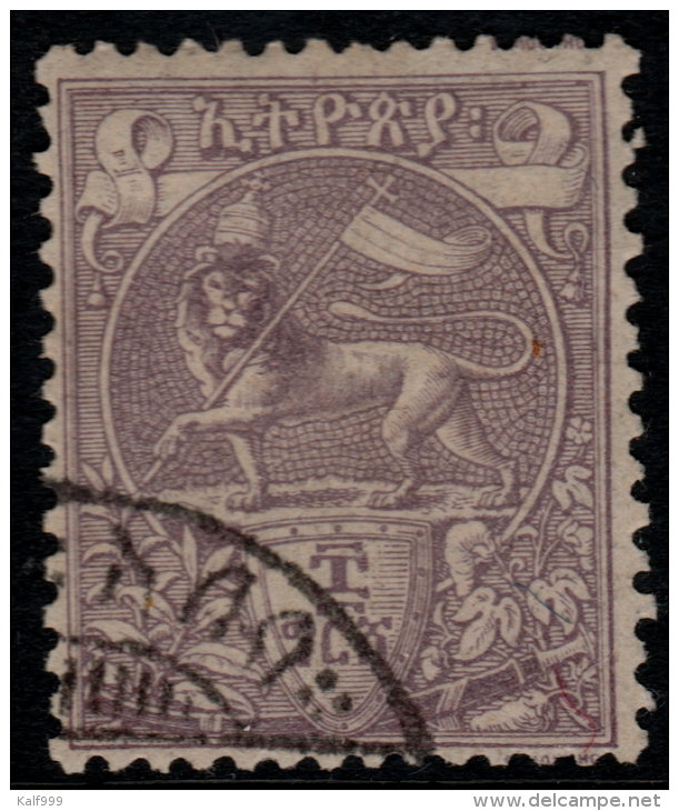 ~~~ Ethiopie 1894/1903 - Menelik II  Lion - Mi. 6 (o) Used ~~~ - Ethiopië
