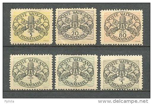 1945 VATICAN POSTAGE DUE MICHEL: P7-12 MH * - Postage Due