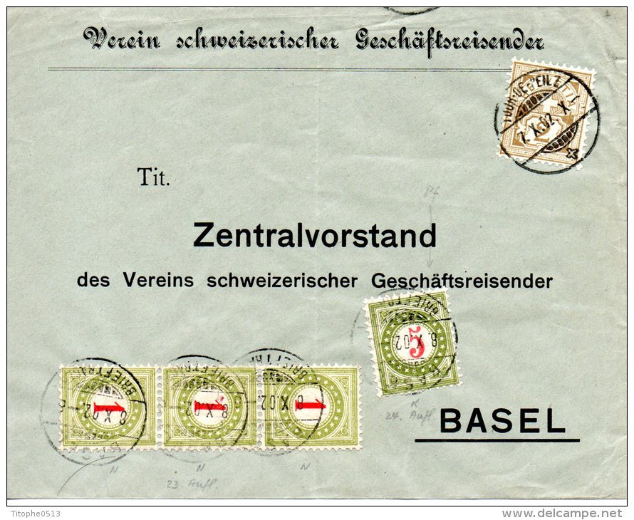 SUISSE. Enveloppe De La Suisse De 1902. Lettre Taxée. - Taxe