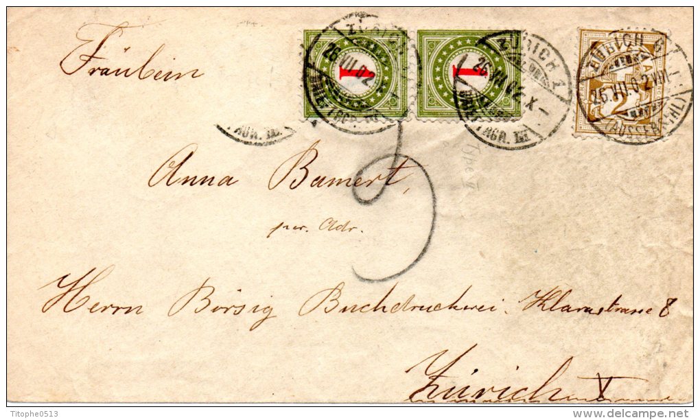 SUISSE. Enveloppe De La Suisse De 1902. Lettre Taxée. - Taxe