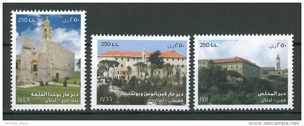 Lebanon NEW 2015 MNH - Famous Monasteries - Christianity - Maronite, Orthodox & Catholic - Complete Set Of 3v. - Lebanon