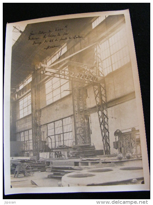 Photo 24 X18 Cm Circa 1920 Chantiers Ateliers Gironde Bordeaux Grue De 5000Kg  NW43 - Professions