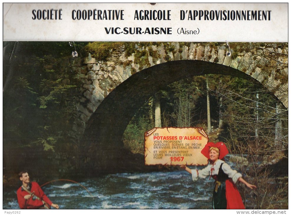 425 I ) 02 - VIC SUR AISNE - CALENDRIER 1967 - POTASSES D´ALSACE - COOPERATIVE AGRICOLE - Big : 1961-70