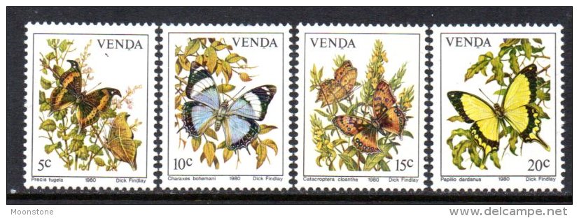 Venda 1980 Butterflies Set Of 4, Hinged Mint - Venda