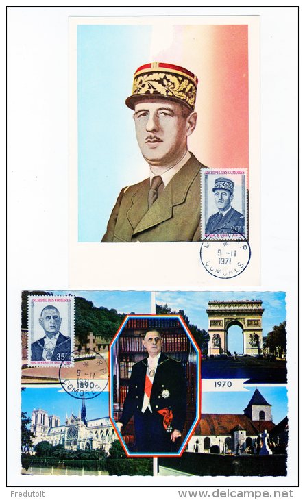 CARTE MAXIMUM - N° 77/78  Général De Gaulle - Covers & Documents