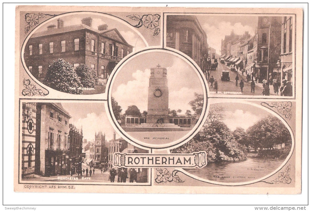 RP MULTIVIEW,ROTHERHAM,YORKS POSTCARD - Other & Unclassified