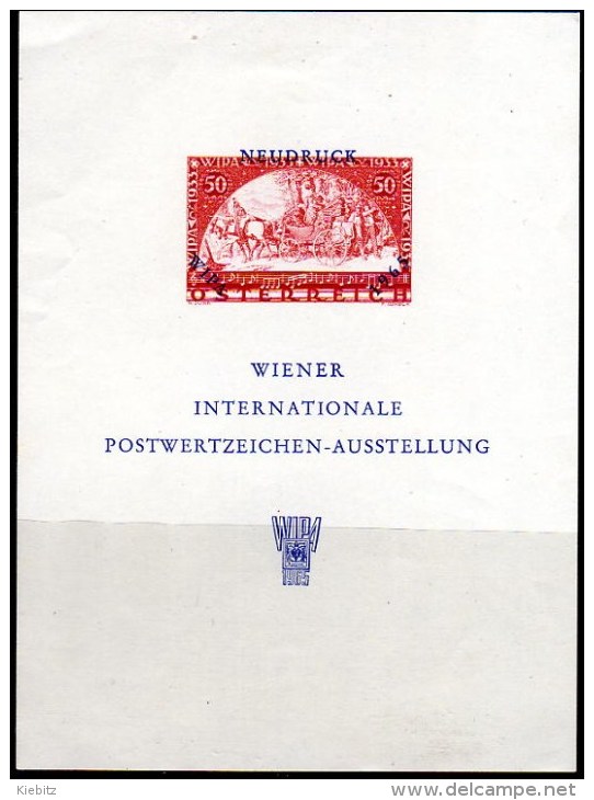 ÖSTERREICH 1965 - Neudruckblock WIPA - Proofs & Reprints