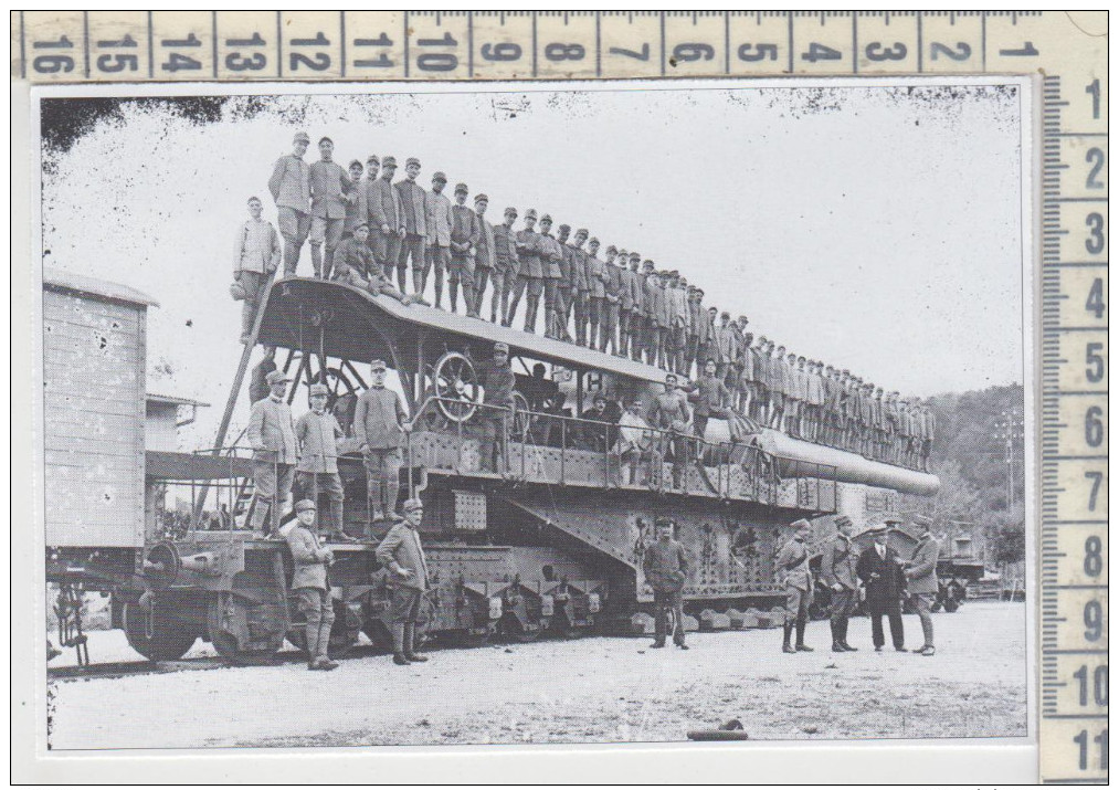 Militari Guerra 1915/1918  Genova Ansaldo Cannone Su Affusto Ferroviario Treni Ferrovia - Altri & Non Classificati