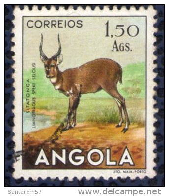 Angola 1953 Oblitéré Rond Used Animaux Sauvages Sitatonga Sitatunga Antilope Guib D'Eau - Angola